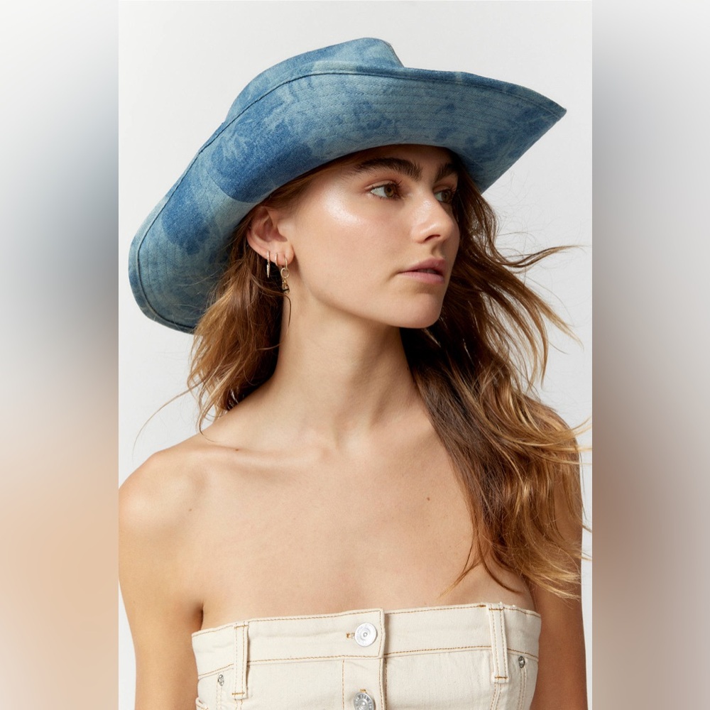 NWOT Wyeth Walker Washed Denim Cowboy Hat
